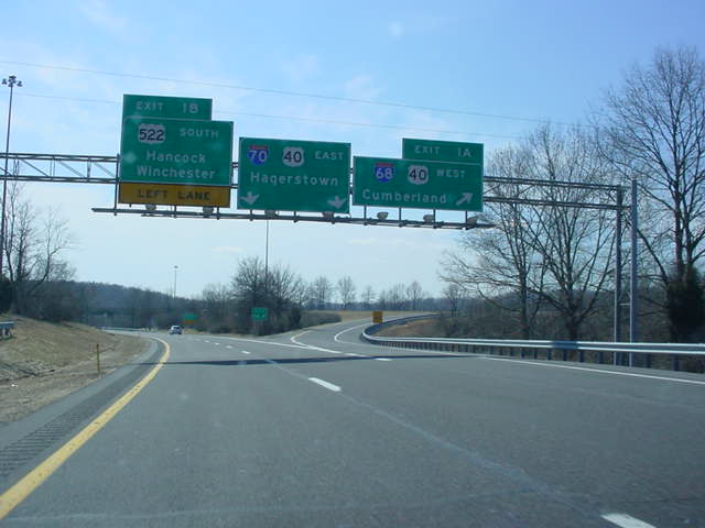 Interstate 70 East at Exit 1A - Interstate 68 West